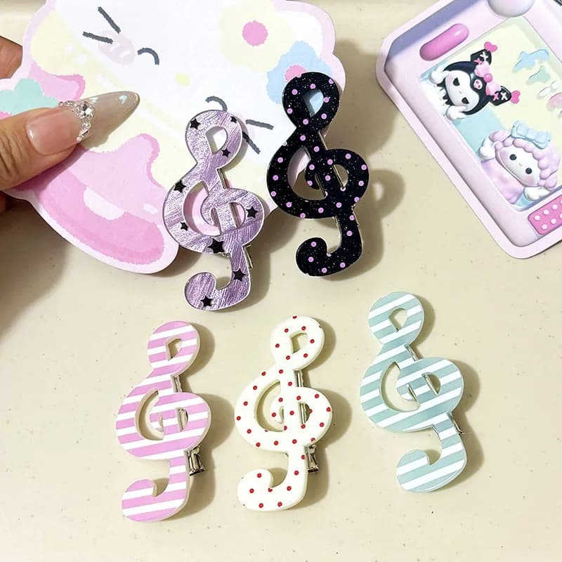1/5 fermagli per capelli con note musicali - Eleganti fermagli a forma di stella, accessori per capelli alla moda da donna per tutti i giorni