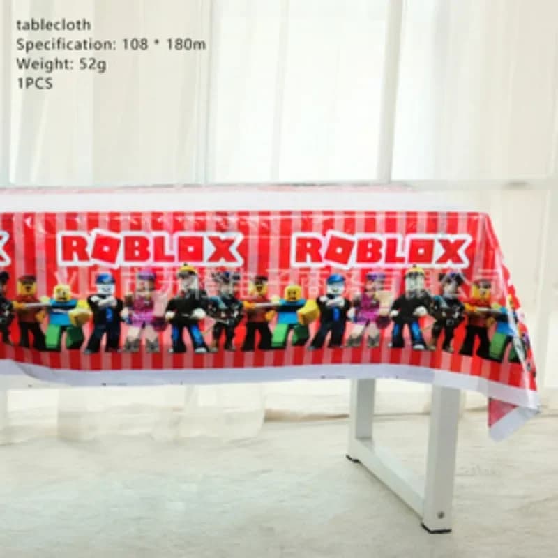 New Robloxs Theme Happy Birthday Party Table Kit Cover Baby Shower Decorations s Favors Toy Plastic Tablecloth