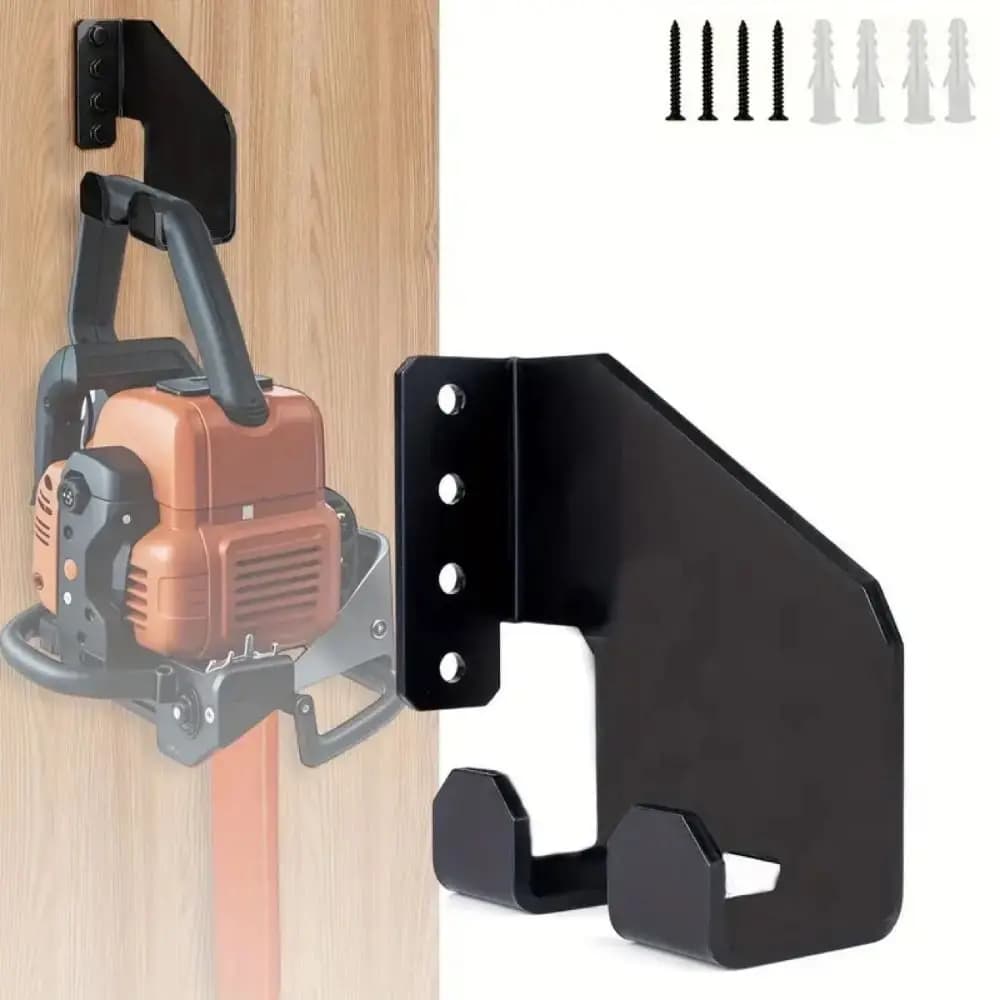 Supporto da Parete in Ferro per Motosega, Ganci Salvaspazio per Attrezzi da Giardino, Supporto Robusto per Motosega, Organizzazione Attrezzi da Giardino