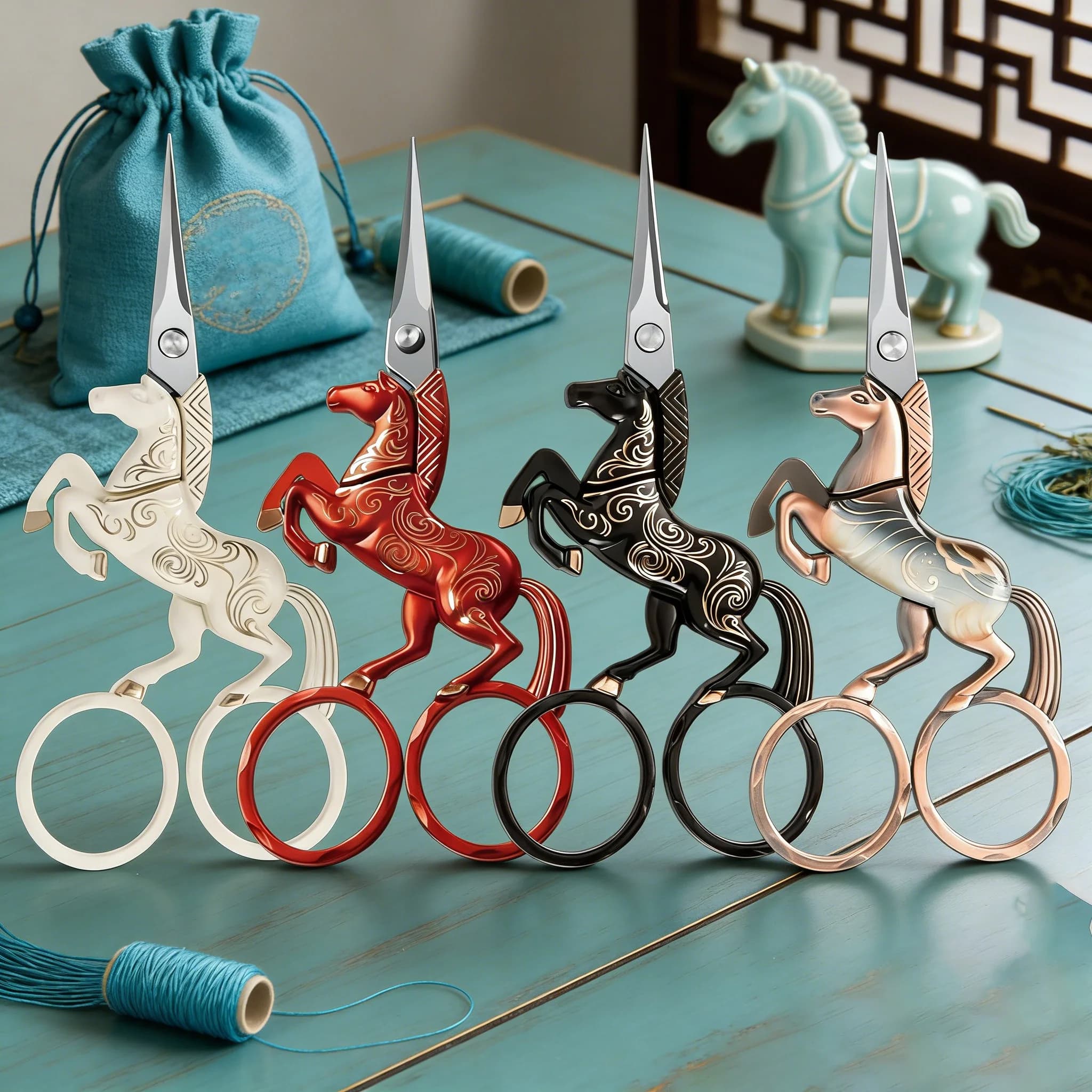 1 Pezzo, Forbici Creative a Forma di Cavallo, Leggere, per Cucito, Tessuti, Ufficio, Fai-da-Te, Utensili per Taglio Tessuti