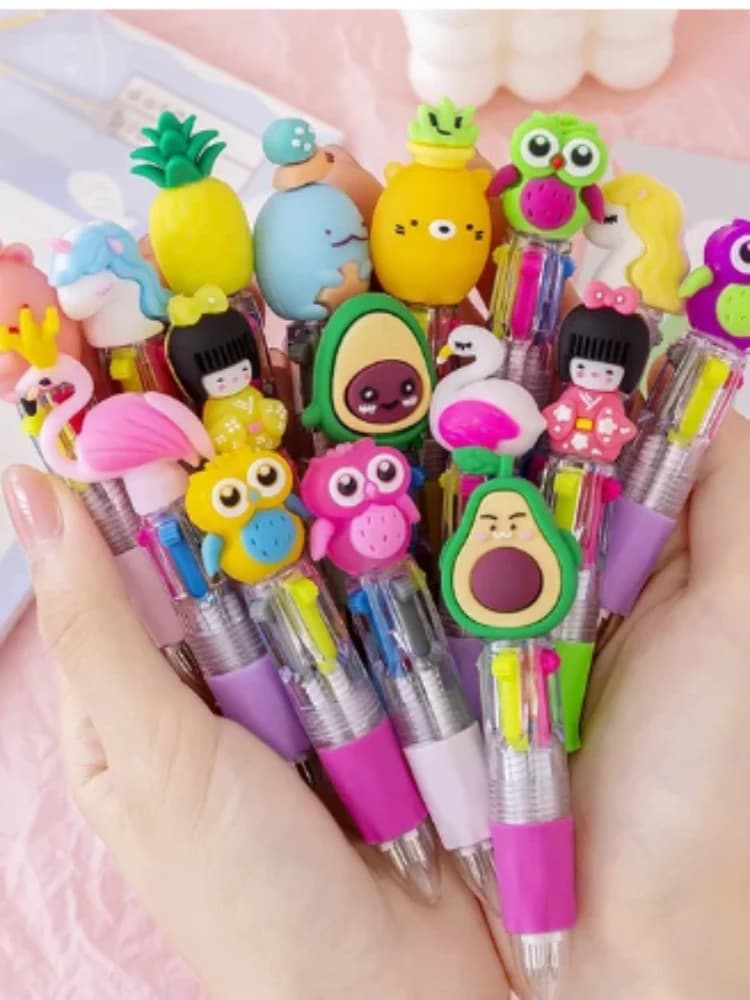 20 Pz/lotto Simpatico Cartone Animato 4 Colori Mini Penna A Sfera KawaiiUnicorno Fenicottero Retrattile Regalo di Cancelleria SchooOffice Forniture