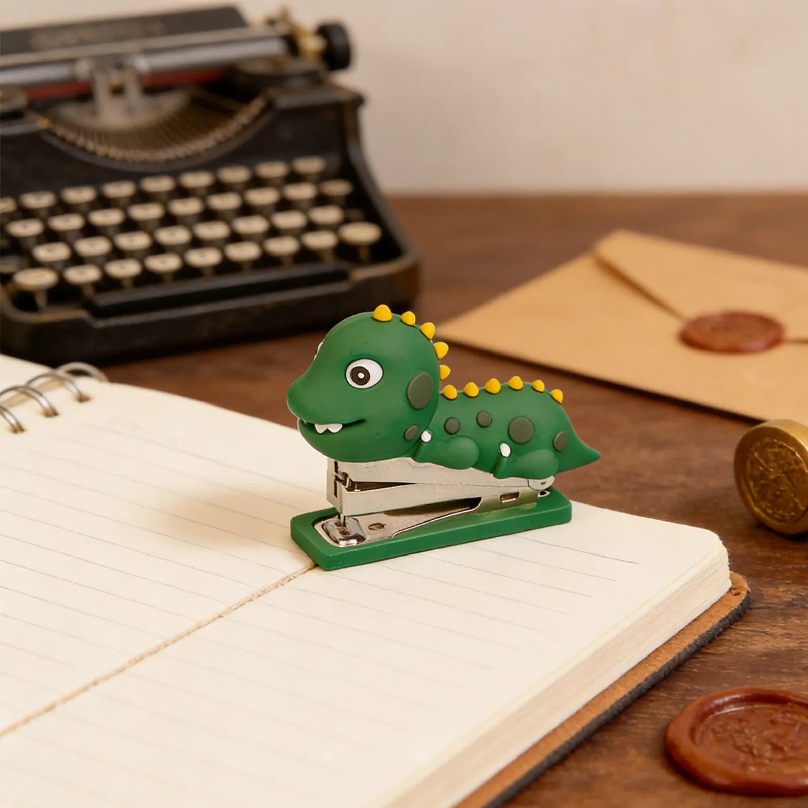 Mini Graffettatrice in Silicone a Forma di Dinosauro, Portatile e Riutilizzabile, Strumento per Graffette da Ufficio, Decorativa e Carina per Scrivania