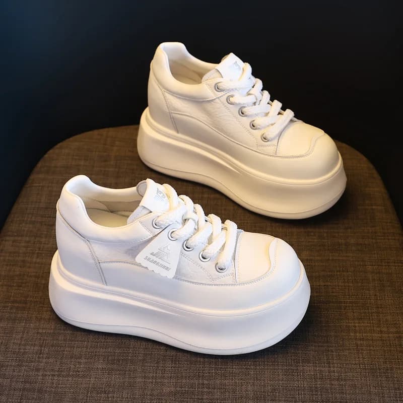 Scarpe Casual da Donna 10cm, Nuove Sneakers Comode con Zeppa Interna e Plateau per Primavera Autunno, Ideali per Studentesse