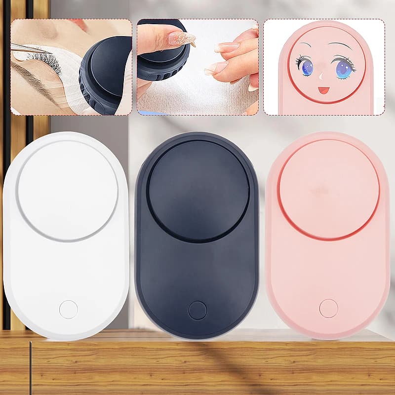 Asciugatrice USB portatile Colla per ciglia finte Mini ventilatore fai da te Emoticon per cartoni animati Soffiare ciglia Ventilatore speciale Estensione ciglia Strumenti per il trucco