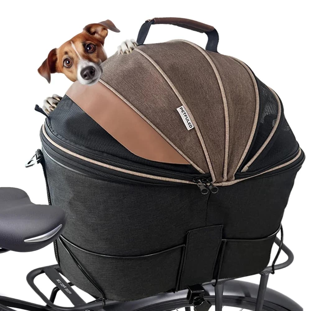 Comodo cestino per bicicletta posteriore imbottito per cani, cestino per sedile per pendolari per animali domestici, per la parte posteriore della bicicletta, facile da installare