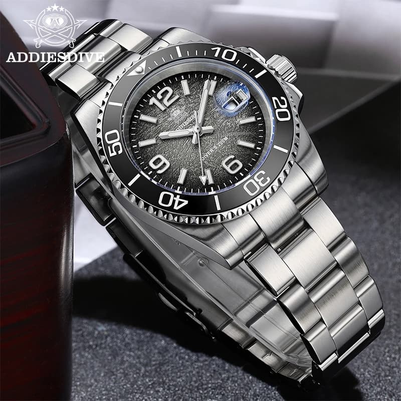 ADDIESDIVE NEW Men Diver Watches AD2513 Relogio Masculino Quartz watch stainless steel swivel bezel Luminous male watch
