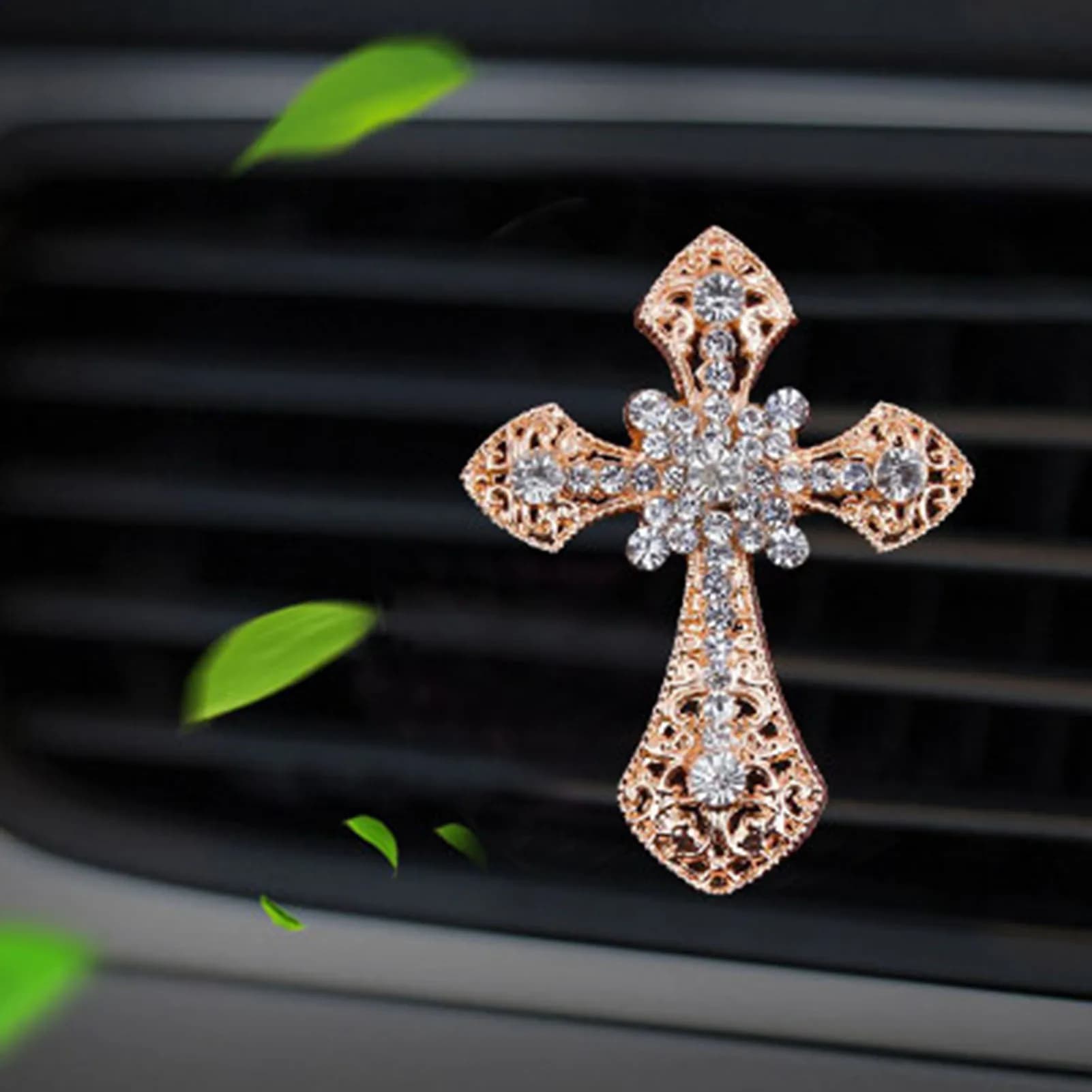 Clip for Car Air Pumps with Rhinestones, Deodorant for Cars, Air Pumps Scenter, Auto Accessories with Charm Luccicante