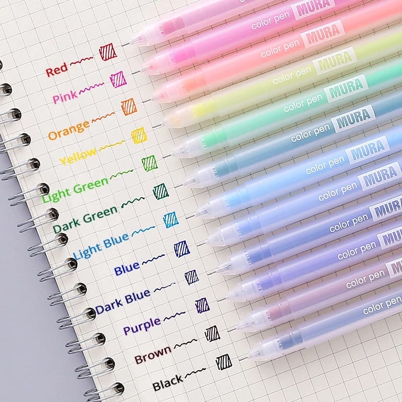 Set di Penne Gel Colorate, Cancelleria Kawaii Estetica, Penne per Diario Studenti, Penne per Quaderni, Pennarelli Colorati, Materiale Scolastico
