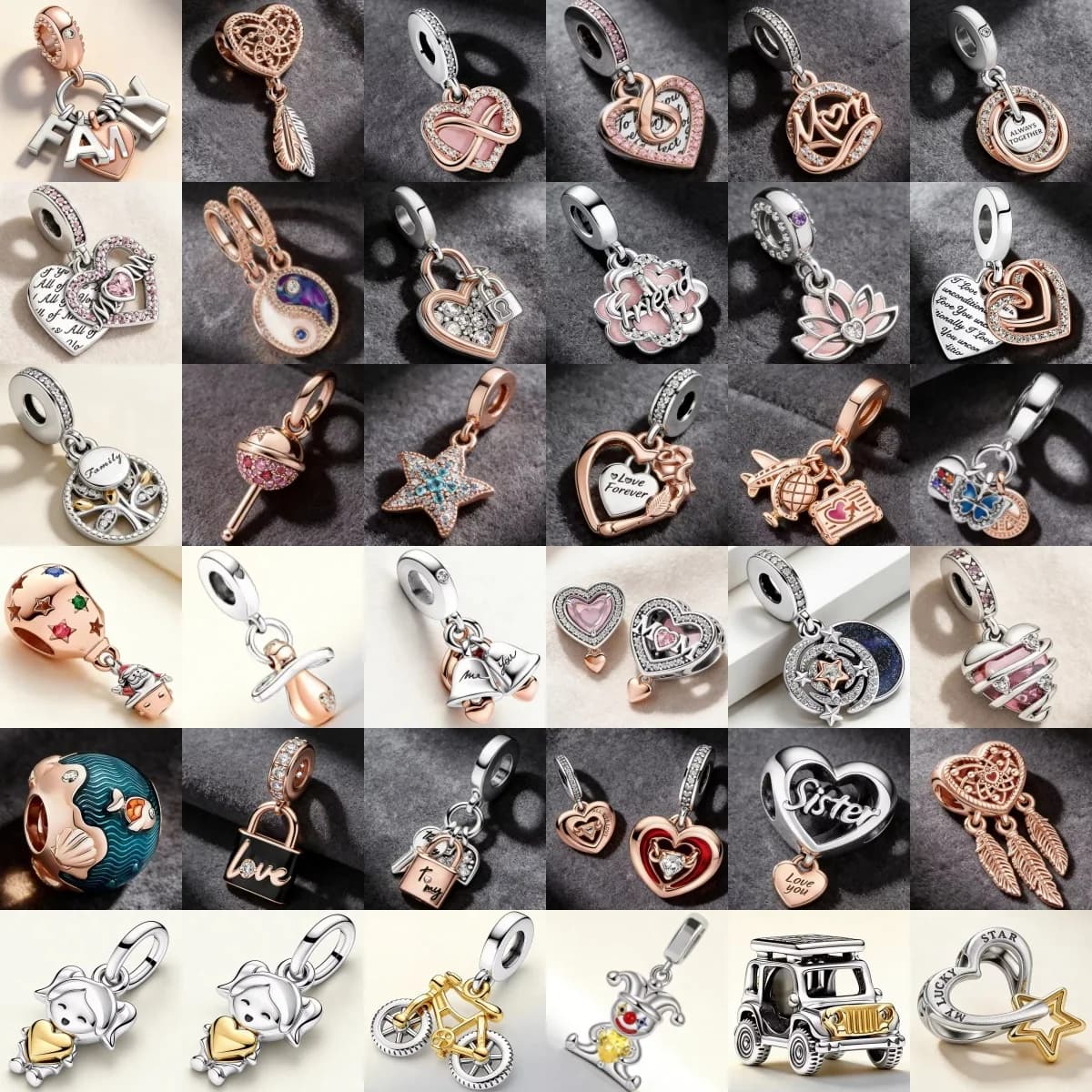 Nuovo Ciondolo Multiforme S925 2026, a Forma di Cuore, Campanella, Farfalla, Compatibile con Bracciali, Gioielli Fai-da-Te da Donna, Regalo