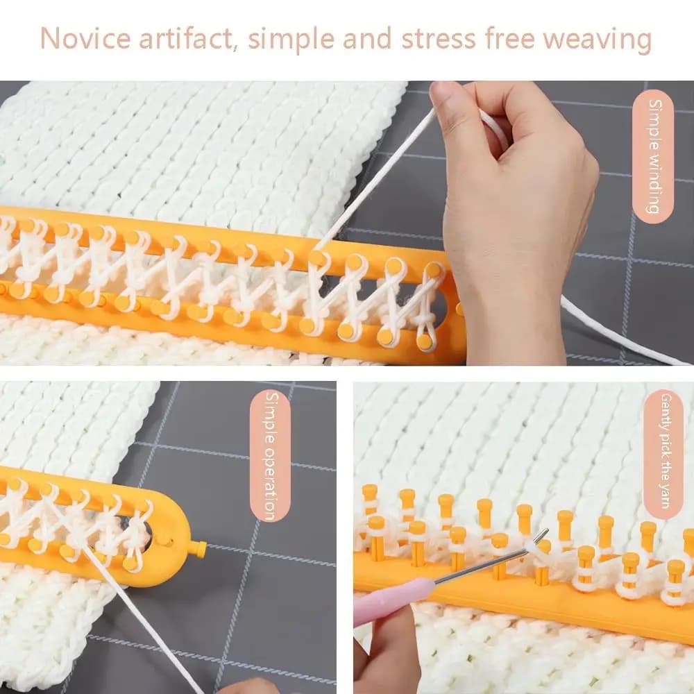 Gift 26/36/47/58cm Weaving Loom Knitting Kit DIY Rectangle Wool Knitter Handmade Craft Braiding Tool
