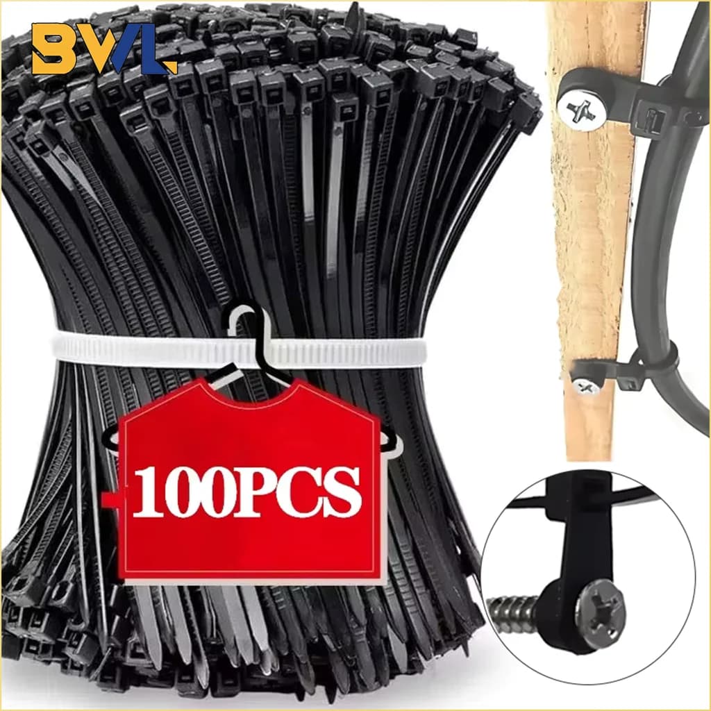 Fascette stringicavo in plastica Rilsan, collari di fissaggio autostringenti per serre, cinghie di fissaggio per gestione cavi e supporto piante