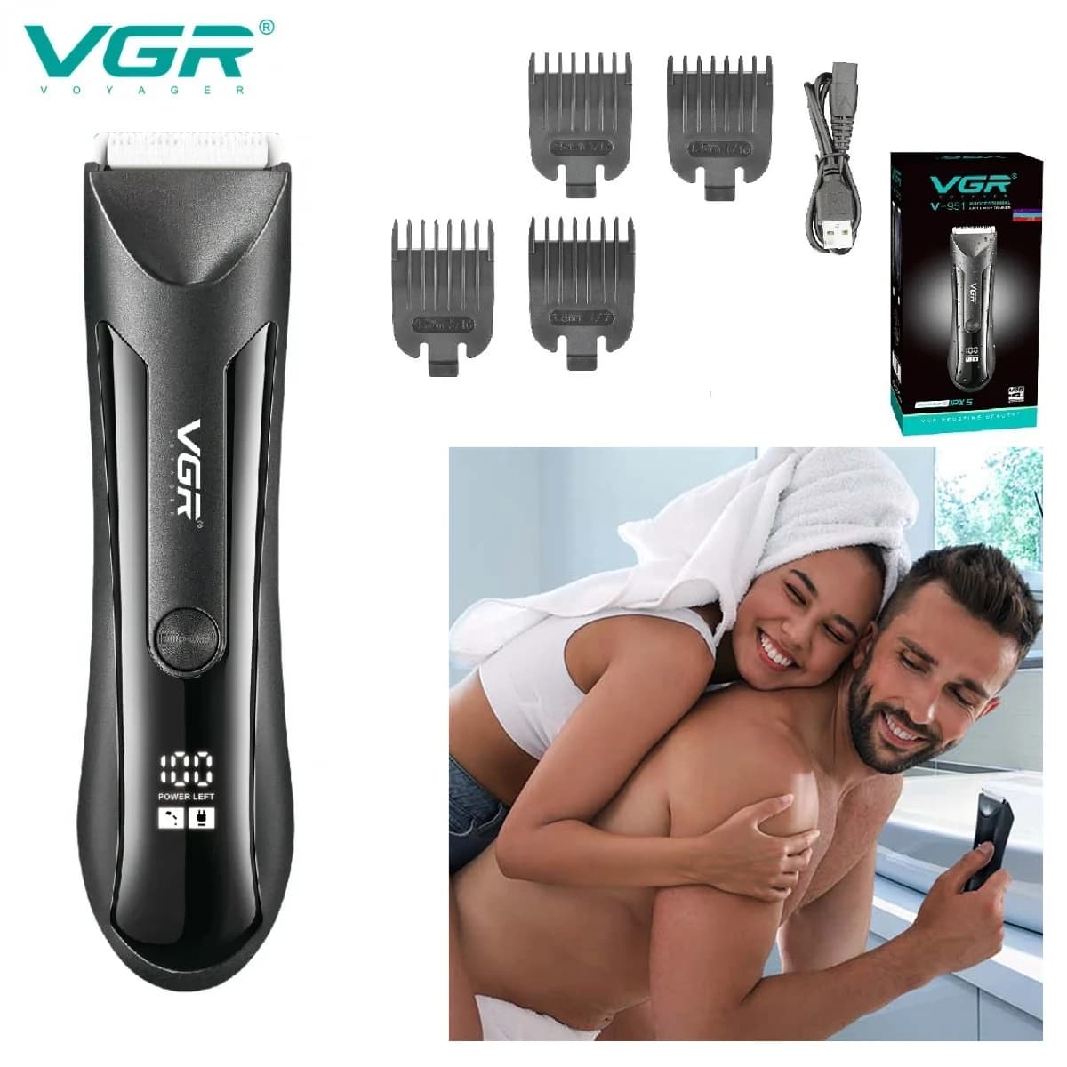 VGR Haircuts For Body Rechargeable Ball Razor/Trimmer Man Electric Barba Pubica Haircutcher For Men Groomer V-951