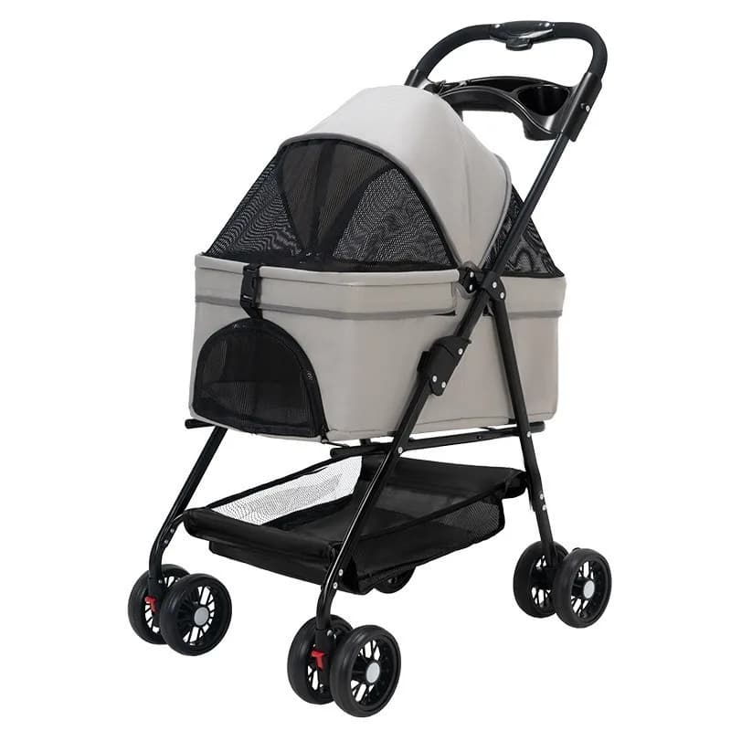 carrinho pet Large Capacity Foldable Soft Dog Carrier Stroller Portable 4-Wheel Walk Cart for Outdoor Travel with Pets & Cats