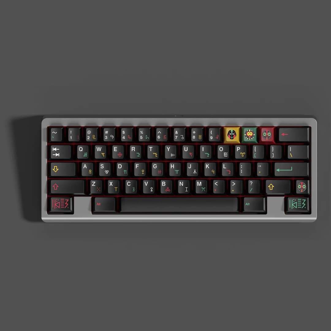 GMK CYL Tribal Keycaps PBT Sublimazione della tintura Cherry Altezza Nero per tastiera meccanica AULA F75 Ajazz Anne Pro 2 GK61