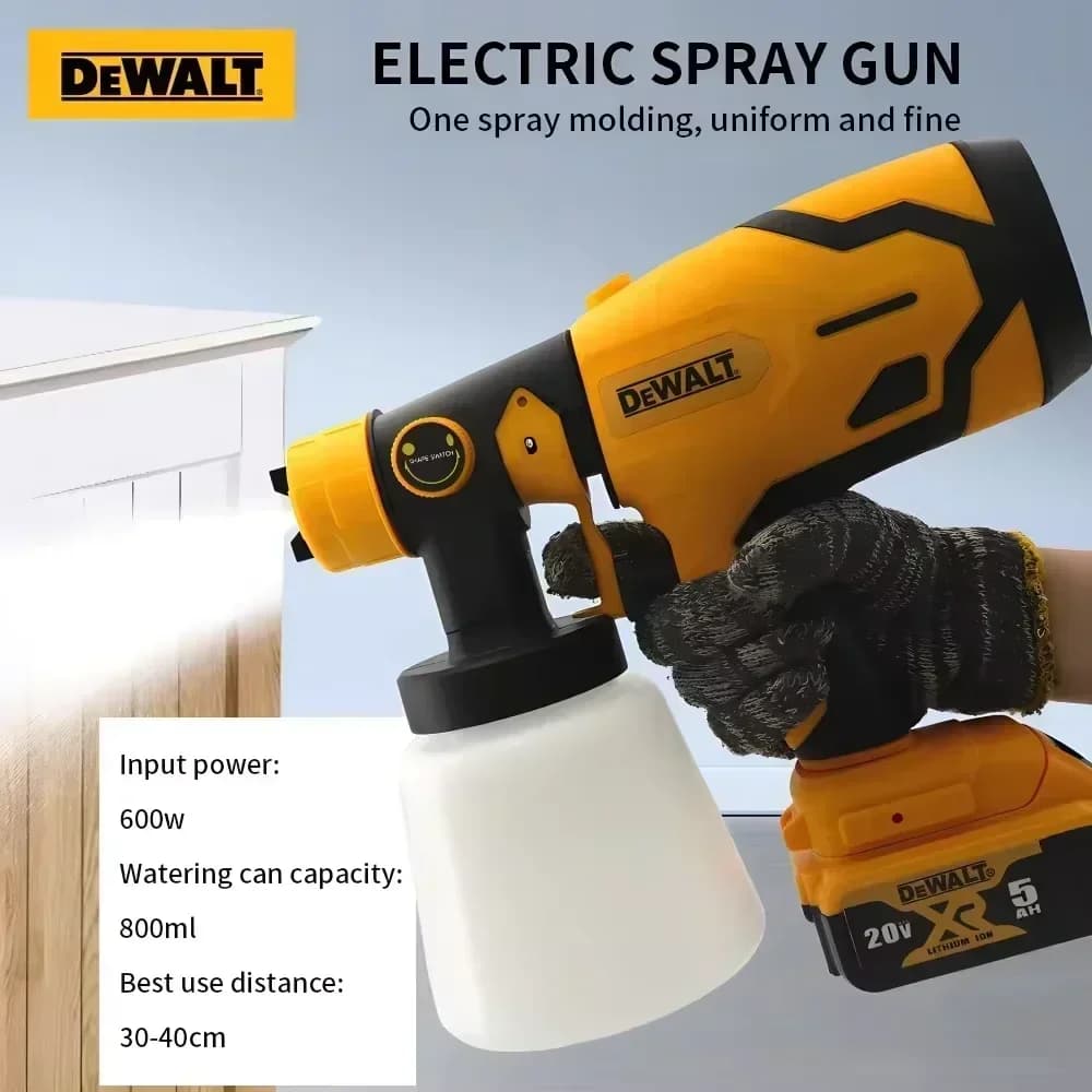 Dewalt 800ML Battery Electric Spray Gun Portable Paint Sprayer Aerograph for High Power Mobile Coating Dewalt
