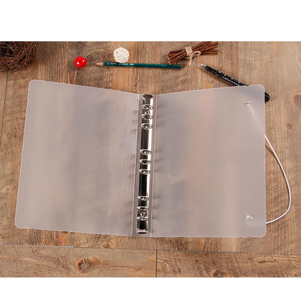 Cartella Portadocumenti A6 Smerigliata, Raccoglitore Semi-Trasparente in PP per Scuola, Ufficio, Business, con Clip e Fascia Elastica, Portatile