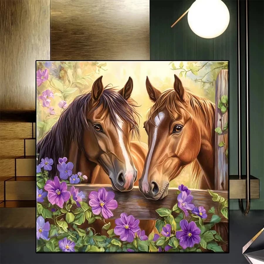 DIY Diamond Painting Kit New Animal Horse Flower Art Diamond Mosaic Full Drill Embroidery Handmade Hobby
