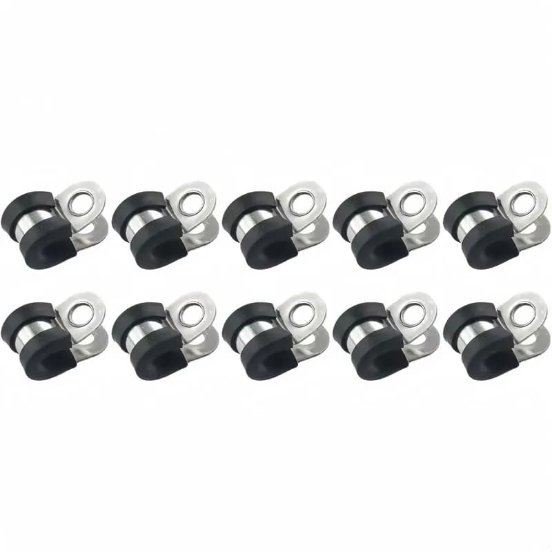 23 pcs M22 Stainless Steel Hose Clips, Rubber Cushion Liner, Cable Wire Management Workshop Maintenance, Multipurpose