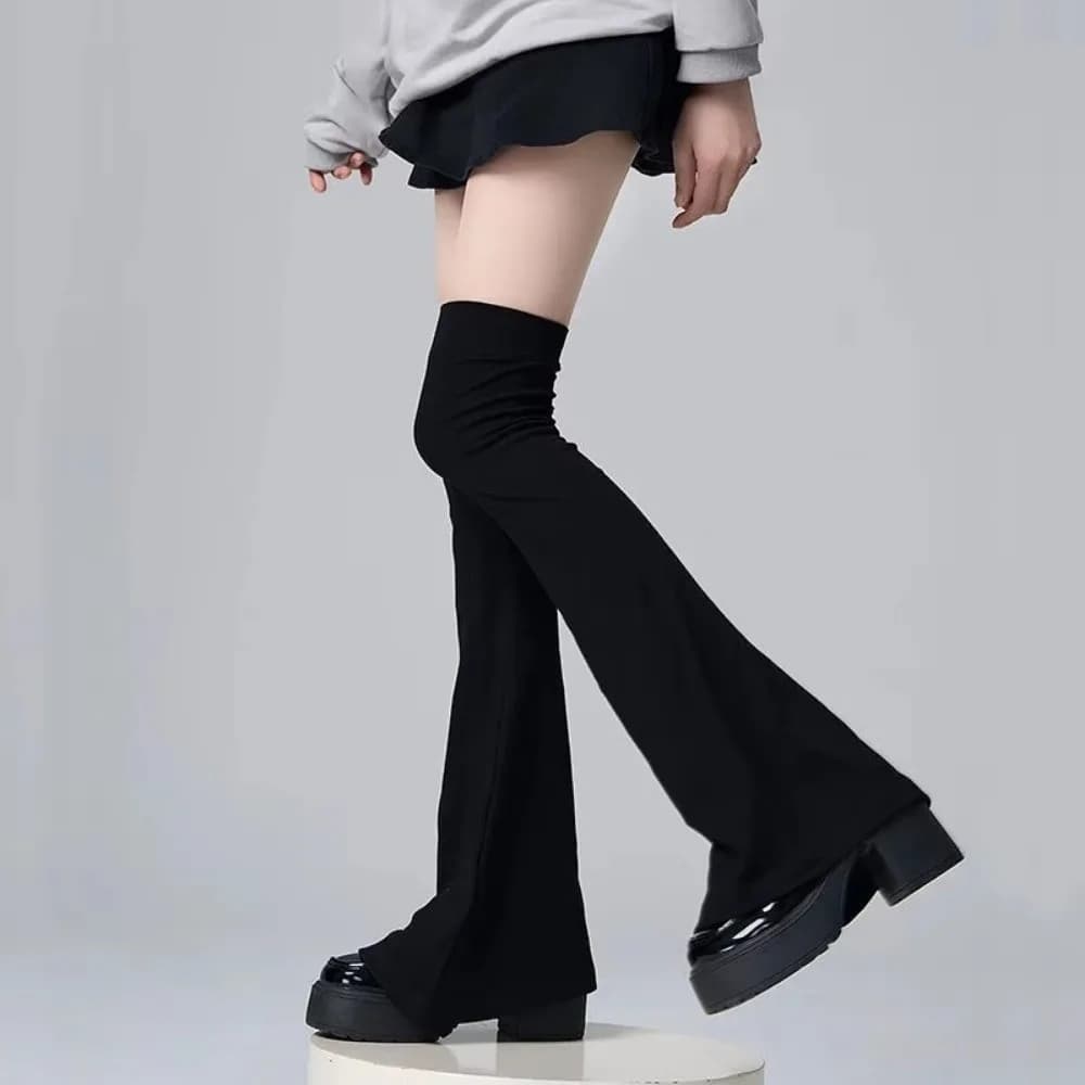 Fashion Y2K Leg Stockings Elasticity Horn Shaped Cuffs Knee Socks Slimming Over The Knee Autumn Winter