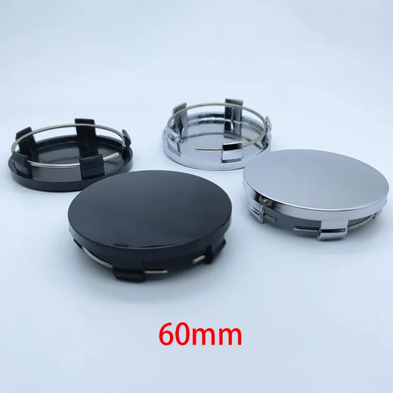 4 pezzi 60mm ABS nero/argento universale mozzo ruota per auto coperchio tappo centrale per la maggior parte delle auto camion ruote pneumatici e parti parti soggette di usura