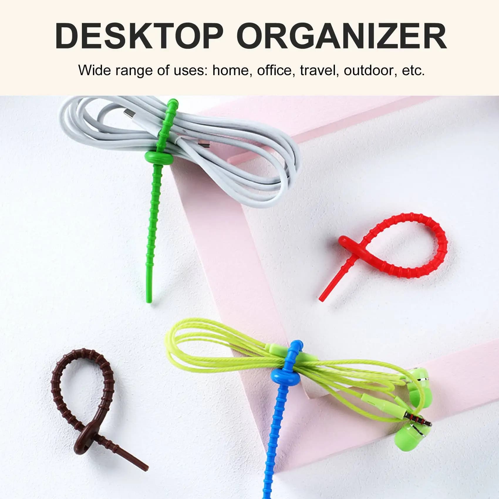BUY A995Z20 PCS Silicone Cable Ties, Zip Ties, Bag Seal Clips, , Bread Ties, Rubber Twist Ties for Home