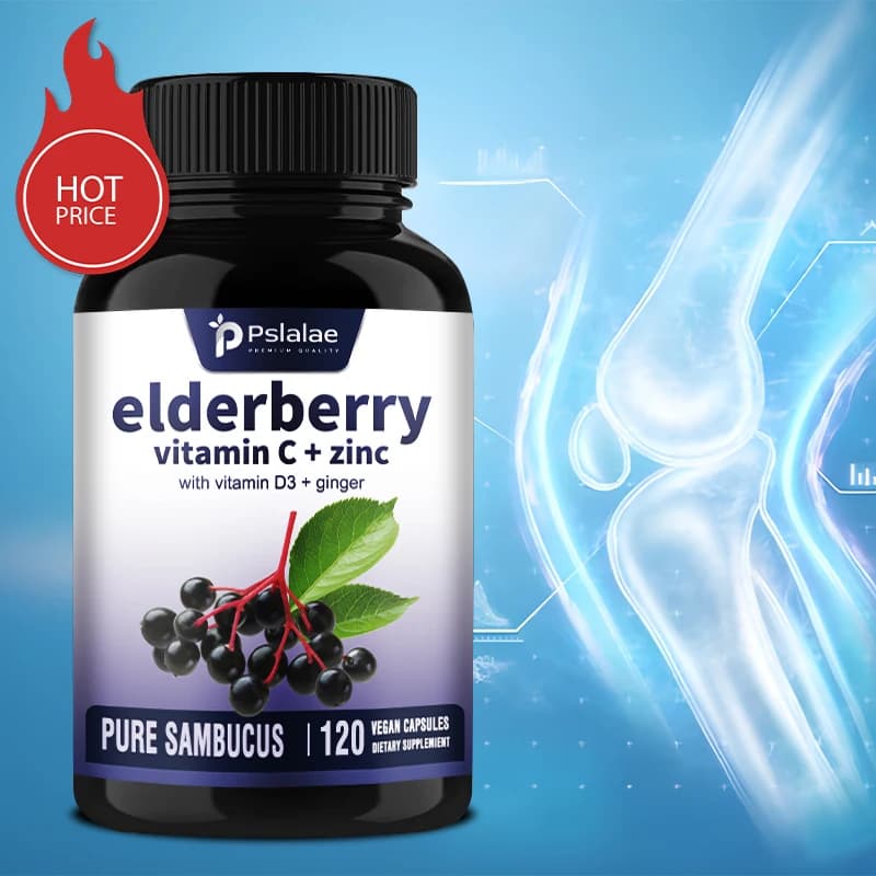 Elderberry 1000mg - con Vitamina C + Zinco, Supporto per il Sistema Immunitario, Integratore Antiossidante, Benefici per la Salute della Pelle