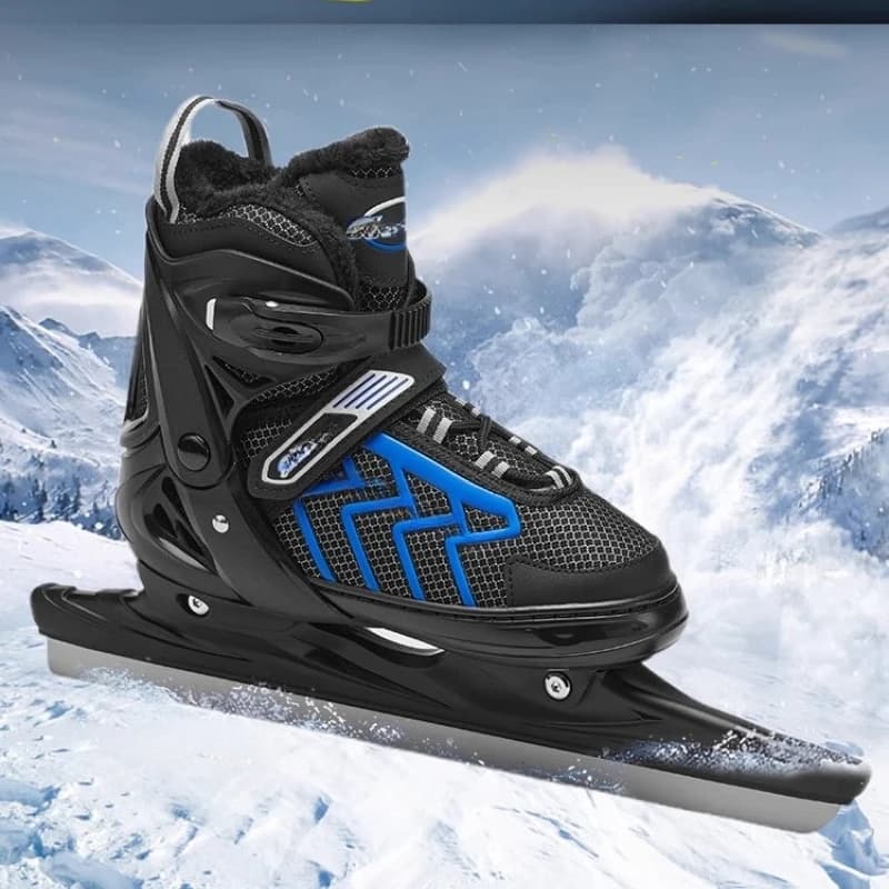 Scarpe da skate sul ghiaccio Principianti Adulti Professionali Calde Traspiranti Misura regolabile Sport invernali all'aria aperta Resistente agli urti Impermeabile