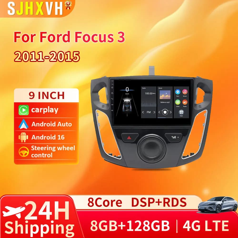 Car Radio For Ford Focus 3 Mk 3 2011 - 2015 Android 16 Multimedia Video Player Navigation Auto GPS Touch Screen Autoradio 2din
