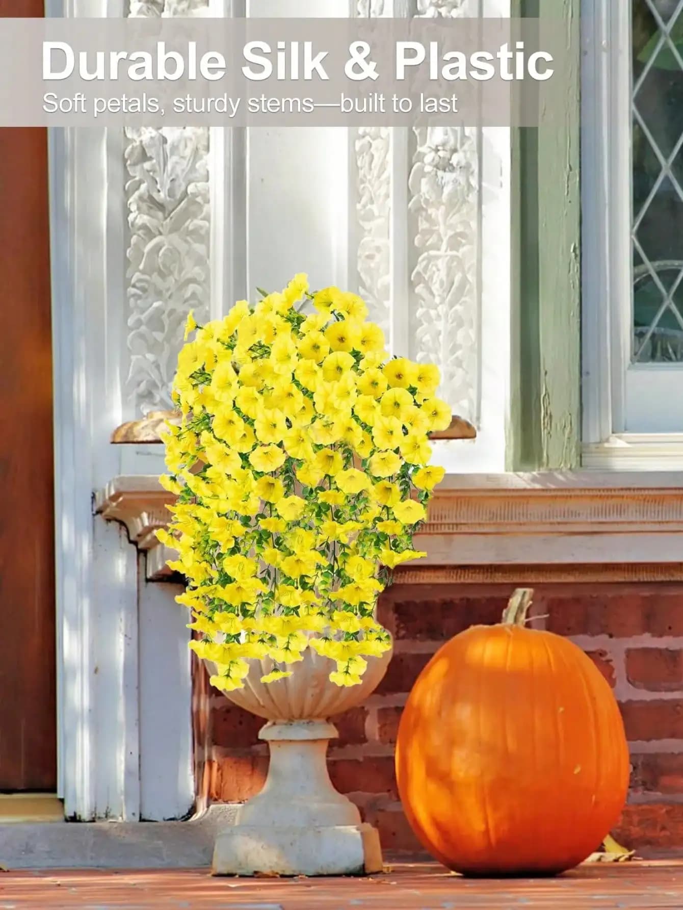 Decorazione da appendere con rampicanti di eucalipto verde artificiale, 4/2 pezzi, resistente ai raggi UV per uso esterno, piante finte, fiori finti di gloria della mattina con rampicanti di eucalipto anti-UV, adatti come regalo per la festa della mamma, decorazioni per la stanza, decorazioni per la casa, decorazioni per matrimoni, decorazioni per esterni