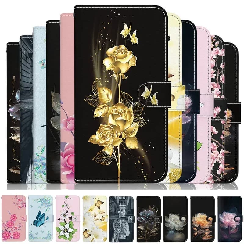 A36 A56 A55 A34 A54 A16 A17 5G Custodia protettiva Magnete Libro in pelle floreale Etui per Samsung Galaxy A35 Flip Case Phone A 55 A15 56