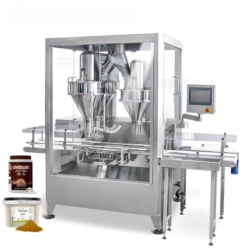 ZS-FM6A Quantitative weigher to fill the quantitative coclea powder of dry protein for Taclum powder bottles with automatic double head