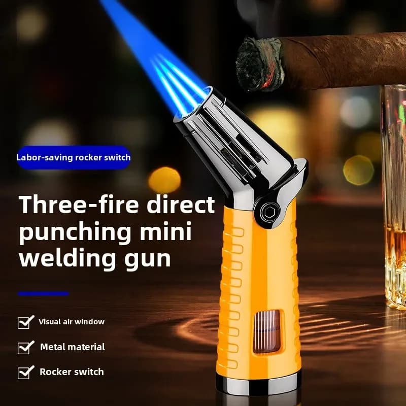 Accendino a gas Accendisigari Torcia Getto di fuoco Alta potenza di fuoco Pistola a spruzzo antivento Cucina Cottura Accessori per fumatori Regalo per uomo