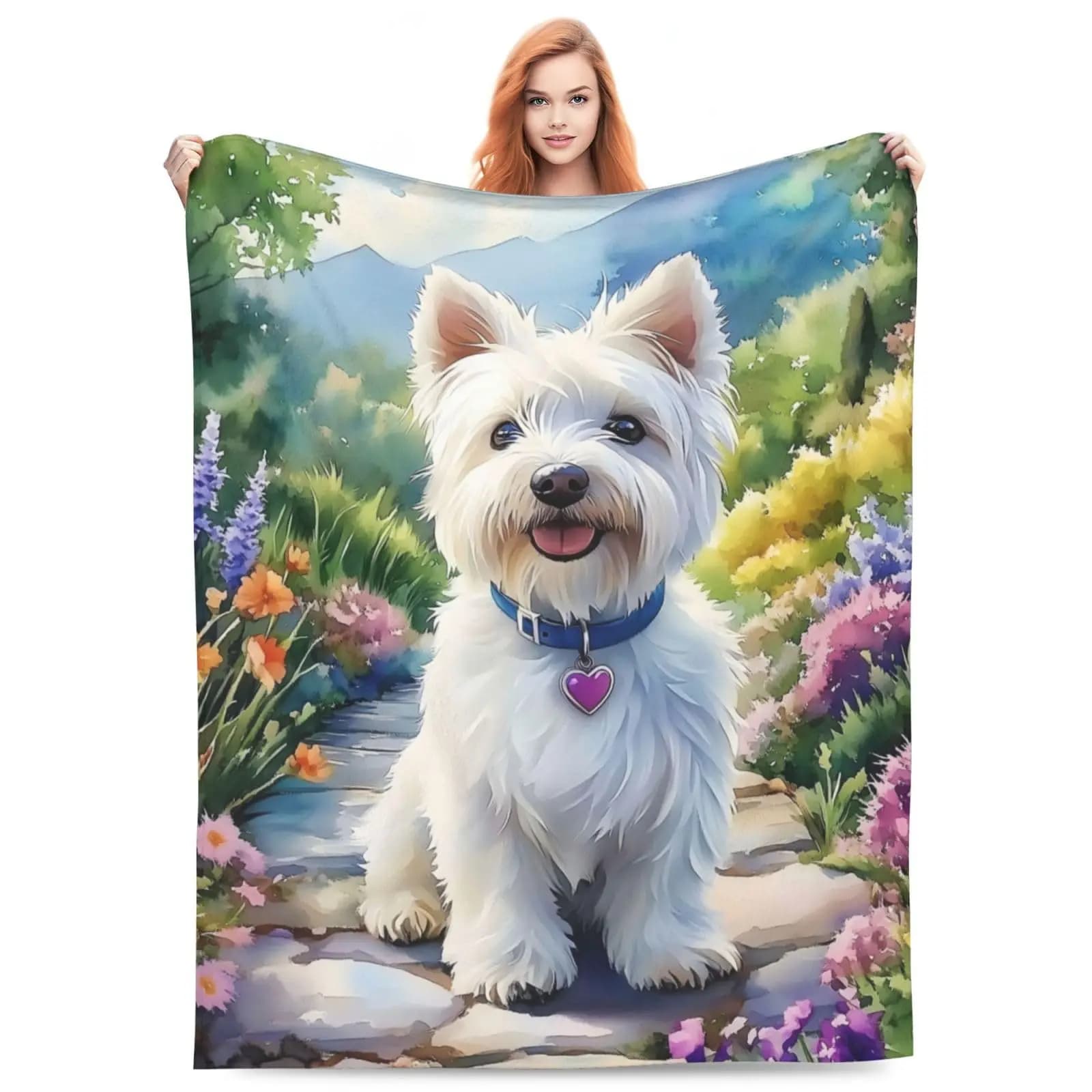 Simpatica coperta West Highland White Terrier per bambini, ragazze, amanti degli animali domestici, regalo di compleanno, morbida e accogliente coperta in pile per camera da letto, divano, letto
