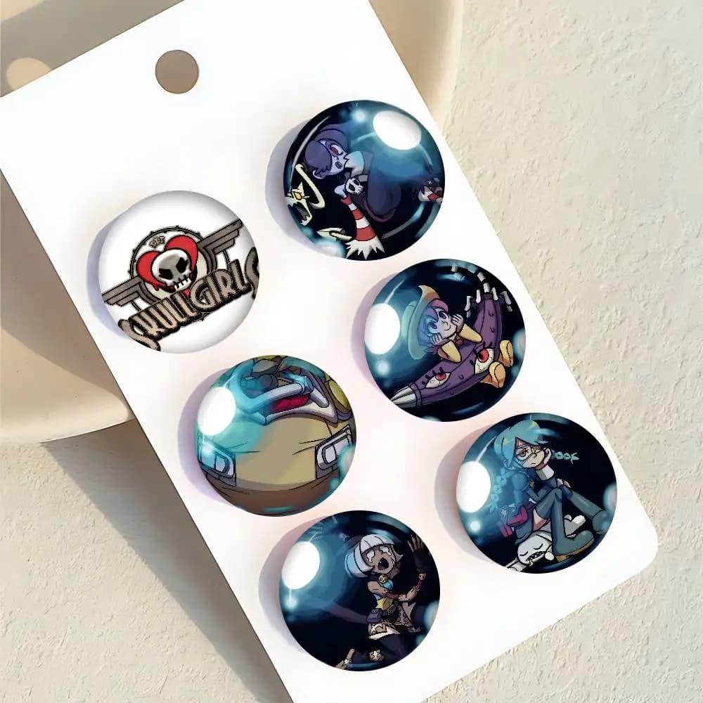 Spilla/Badge Anime Fatta a Mano con Logo di Game Skullgirls, Distintivo Cartoon per Vestiti, Decorazione per Zaino, Accessori Gioiello