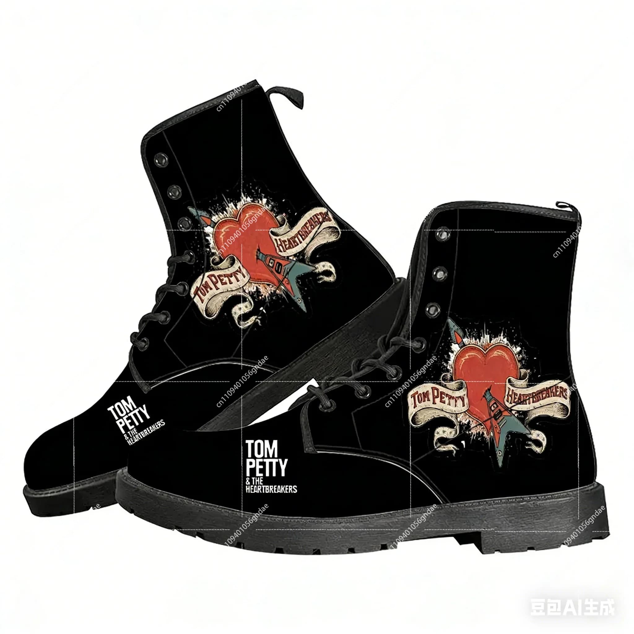 Tom Petty-Heartbreakers Rock Band Casual Boots Scarpe da uomo, donna e adolescente, stivali alla moda 3D, scarpe da esterno personalizzate per coppie