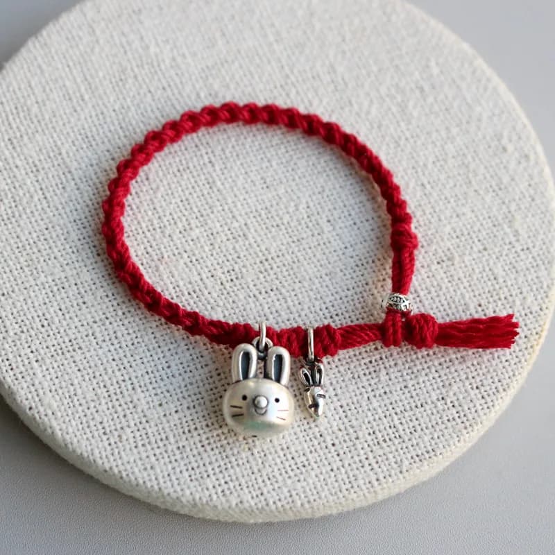 La Monada 17cm di lunghezza può personalizzare 999 braccialetti in corda d'argento puro filo linea stringa bracciali ravanello coniglio per donne ragazze