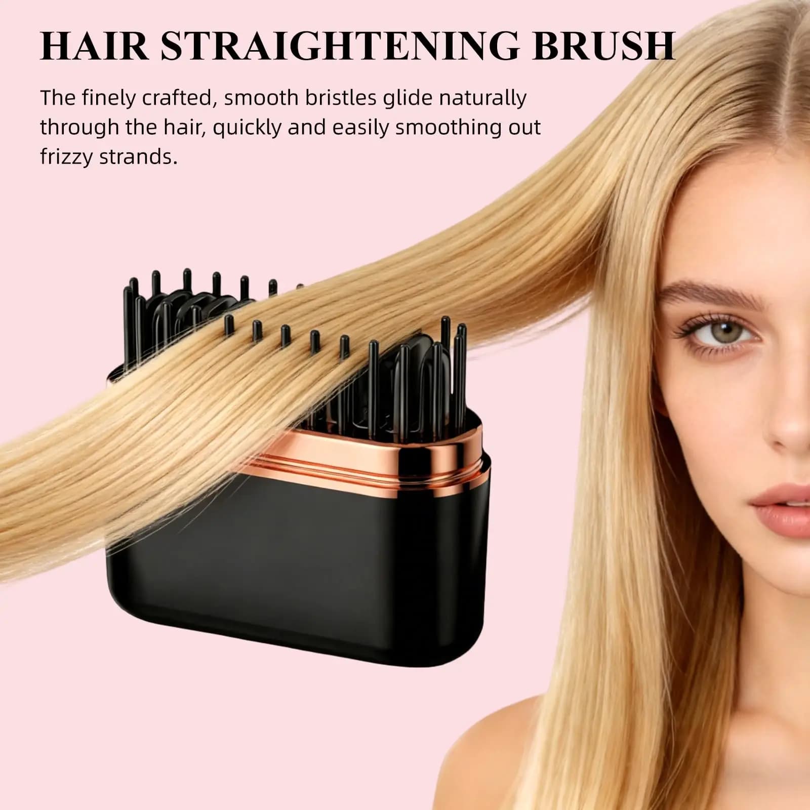 Cordless Mini Hair Straightener Brush - Rechargeable Battery-Powered, Portable Small Straightening Comb with LCD 3 Temperature