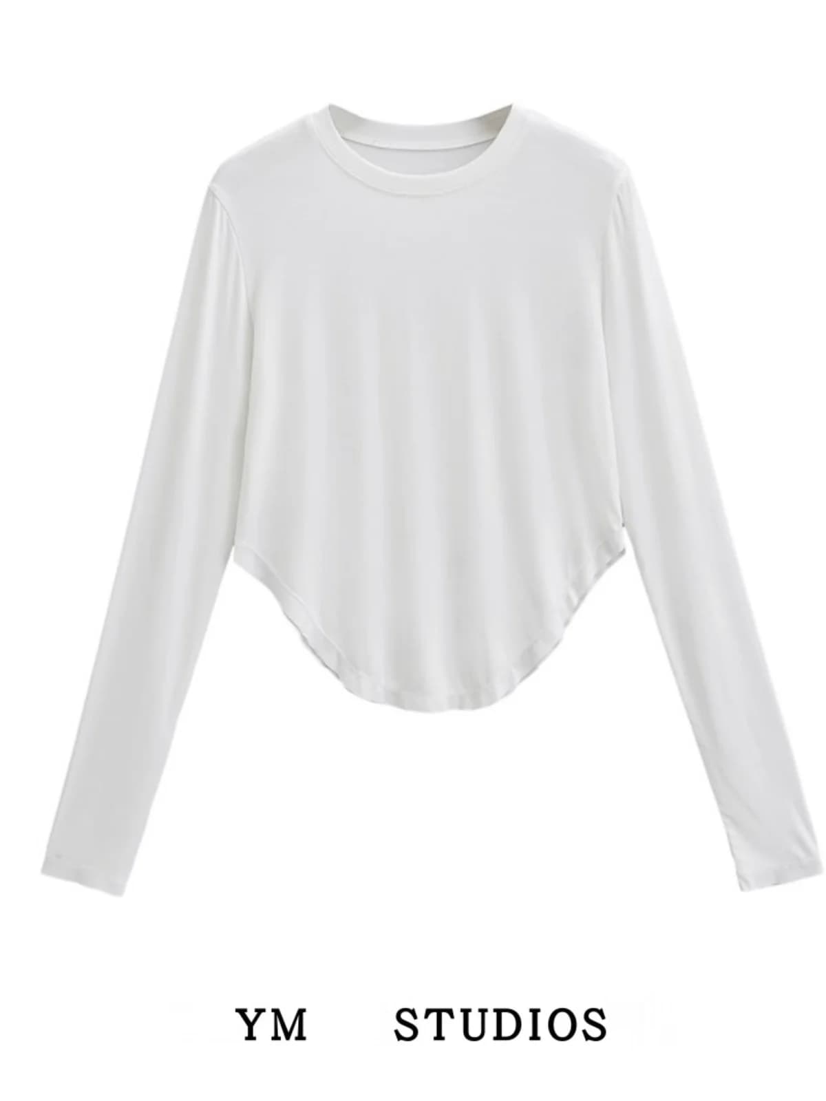 Maglietta da yoga a maniche lunghe ultraleggera, morbida, estiva, con protezione solare, girocollo, tinta unita, stile casual da donna.