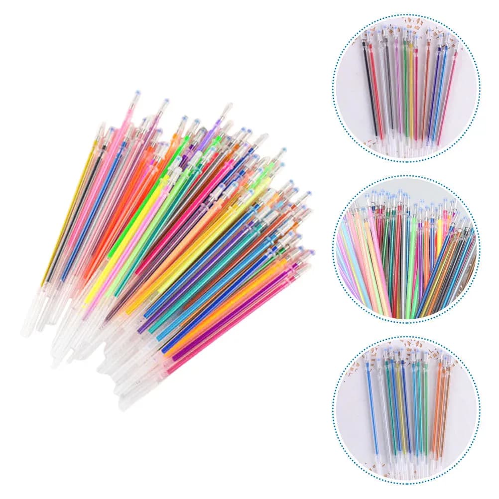 48 pezzi di ricariche per penne colorate creative ricariche di gel con effetto glitter per penne neutre scrittura liscia inchiostro ricaricabile per adolescenti adulti