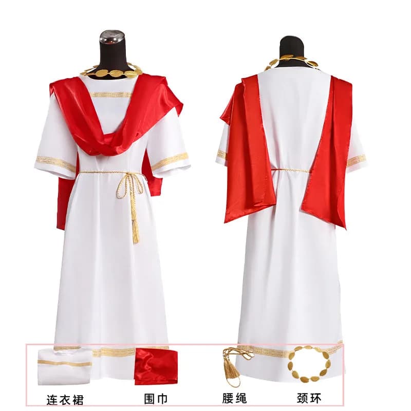 Costume cosplay dell'antica Grecia e Roma, sciarpa samurai, girocollo, abbigliamento cosplay per uomo, gioco di ruolo per Halloween e Carnevale