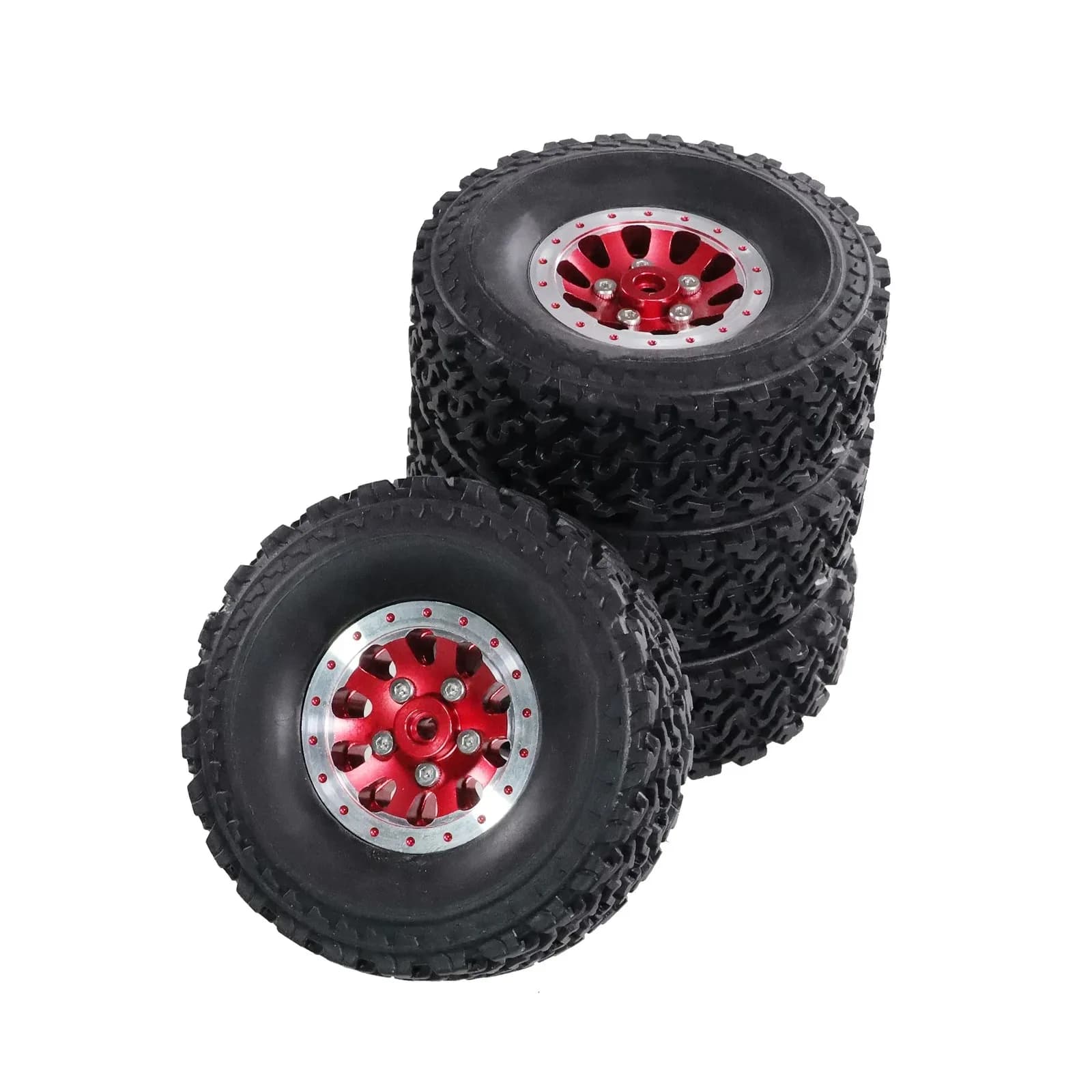 MN 1/12 MN82 LC79 MN78 D90 D91 D96 99S WPL 1/16 Gamma Completa Feiyu JJRC Ricambi RC in Metallo, Pneumatici con Clip per Ruote a Sei Ruote Motrici e Mozzi Ruota