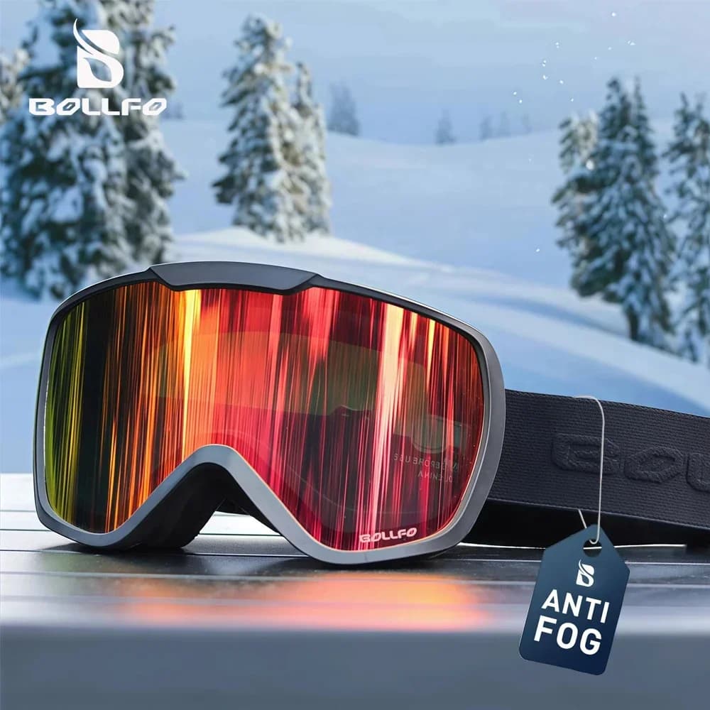 Occhiali da sci unisex da snowboard Doppia lente antiappannamento Protezione UV OTG Occhiali invernali per sci Pattinaggio Occhiali da motoslitta in TPU