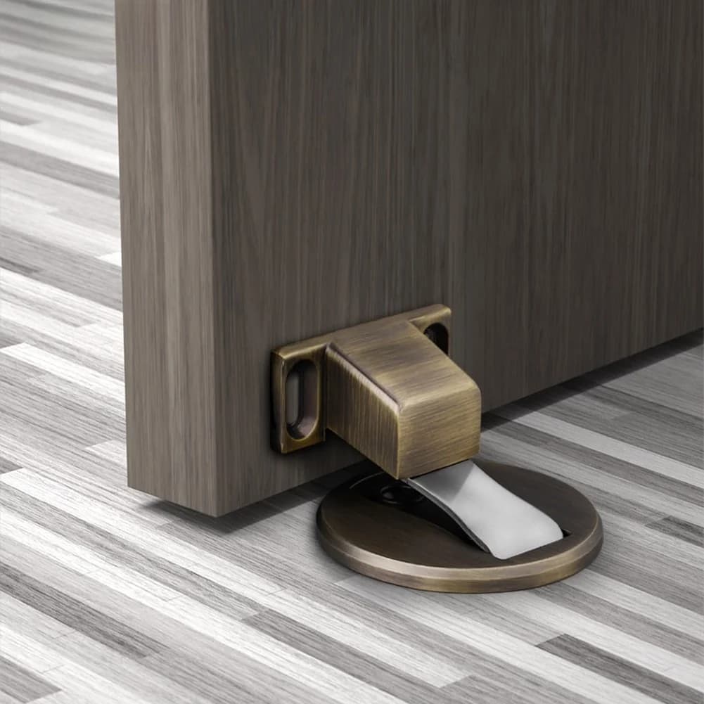 Yellow Bronze Magnetic Door Stop Contemporary Magnetic Door Latch Door Stopper Invisible Holder No Drilling Setup