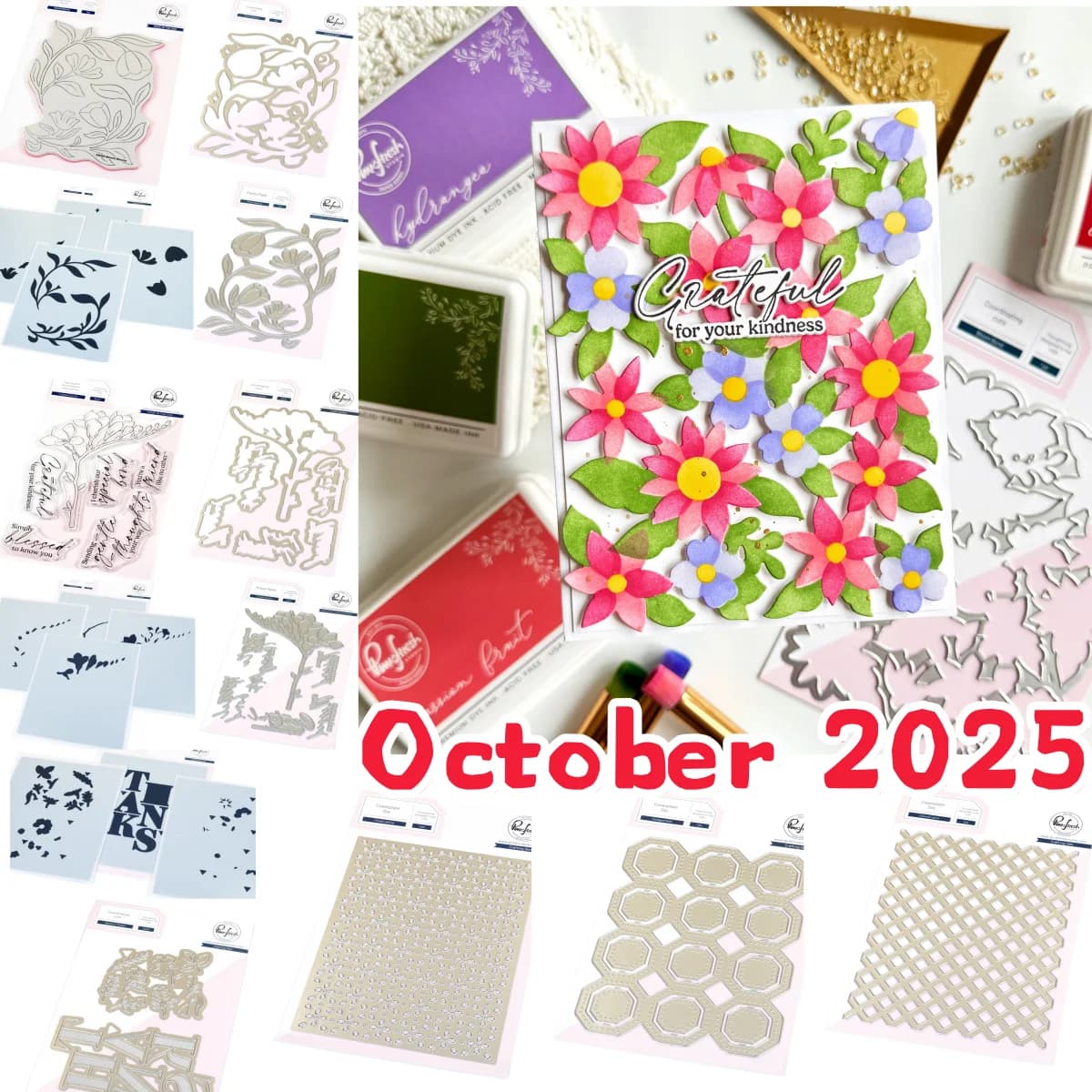 Freesia Reticolo floreale Piastra di copertura Metallo Fustelle Timbri trasparenti Stencil Foglio caldo per fai da te Creazione di carte Scrapbook Decorazione 2025