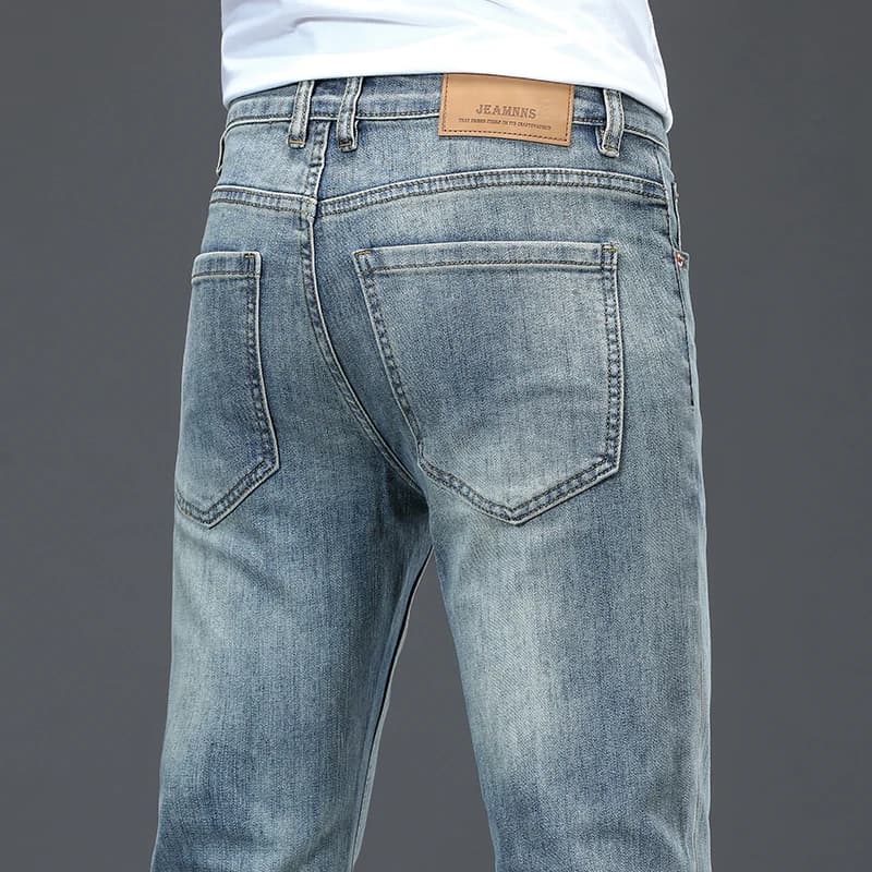 New Town Guangzhou Men's Casual Straight Leg Jeans Elastic Comfortable Cotton Denim Spring Collection Versatile Wear
