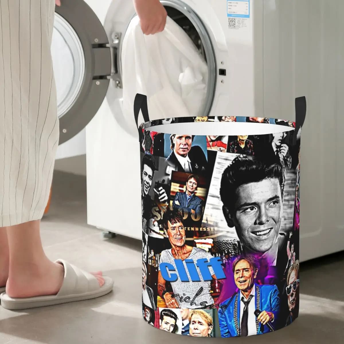 Cesti per biancheria pieghevoli Cliff Richard, cesto portaoggetti per vestiti sporchi e giocattoli, borsa grande impermeabile