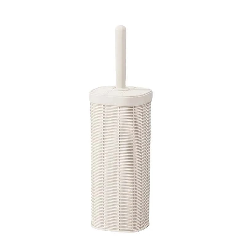 Set di scopini e supporti decorativi per WC da bagno, scopino per WC dal design in rattan con setole resistenti per il bagno