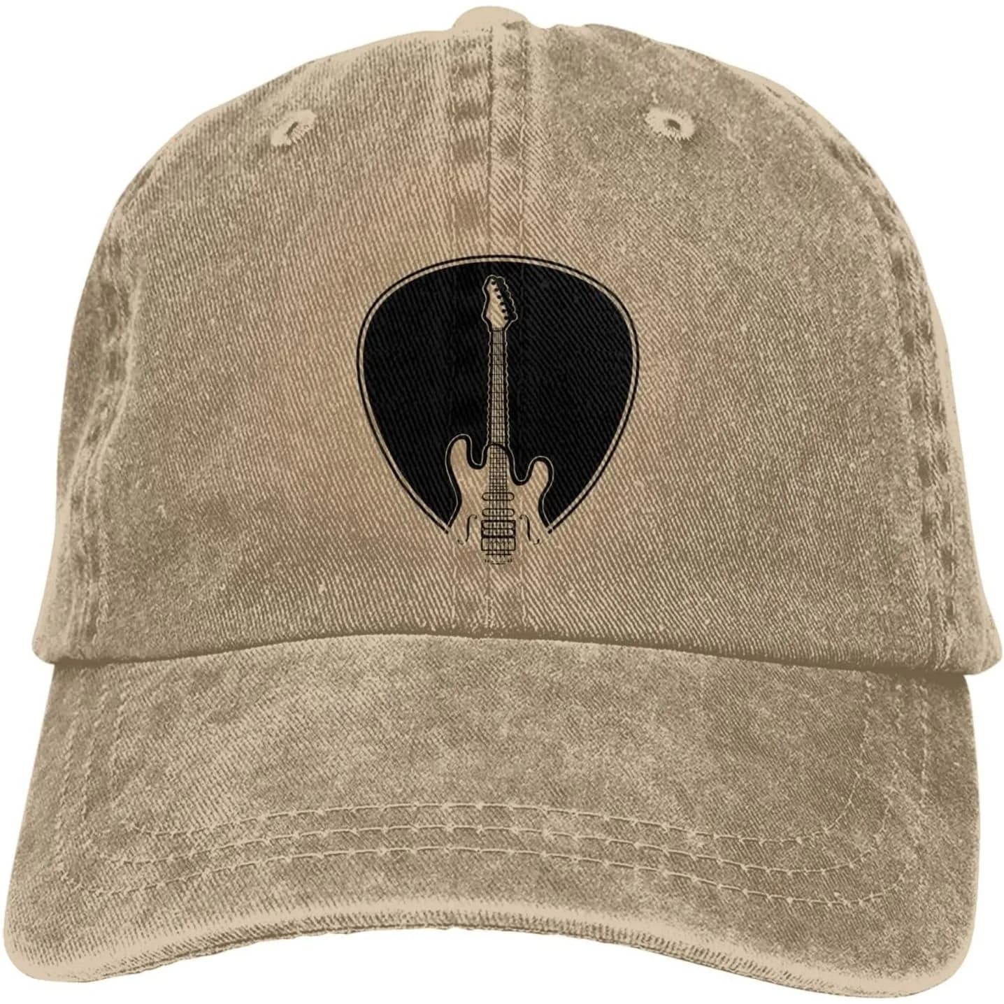 Cappellino da Baseball con Design Chitarra Basso Elettrico, in Cotone Lavato, Stile Casual, Regolabile