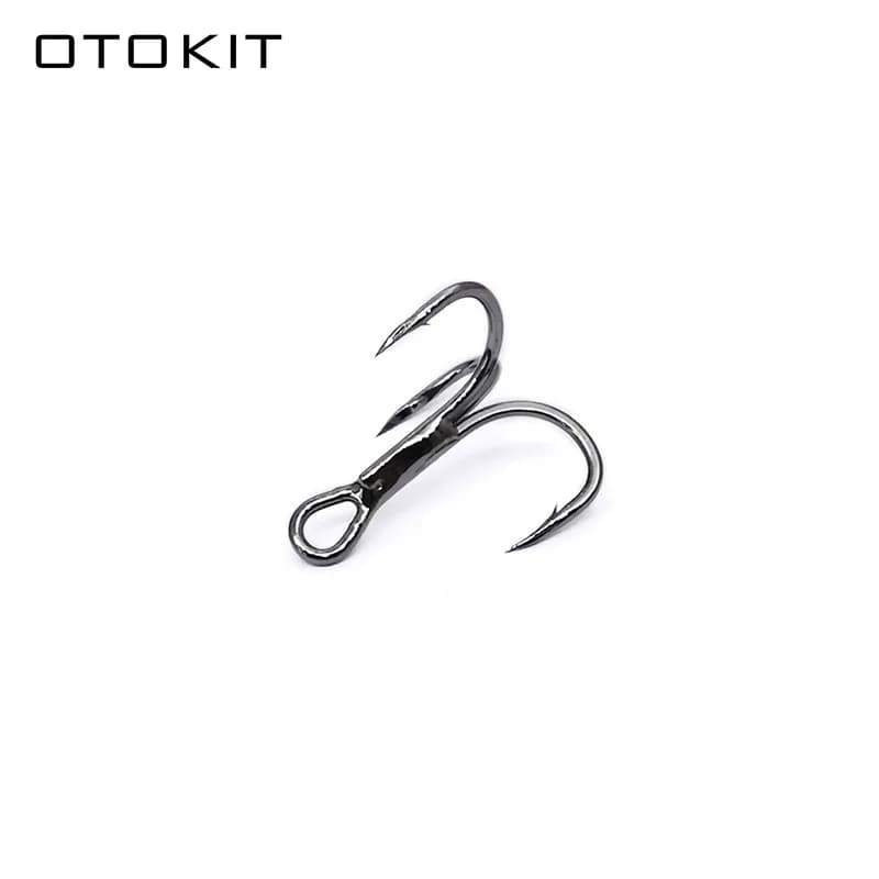 OUTKIT 5 pcs/box ST41 Triple Strengthening Super Strong Steel Alloy Cufflink Sharpening Treble Hook Fishing Equipment Hook Fishing Box Fishing Box