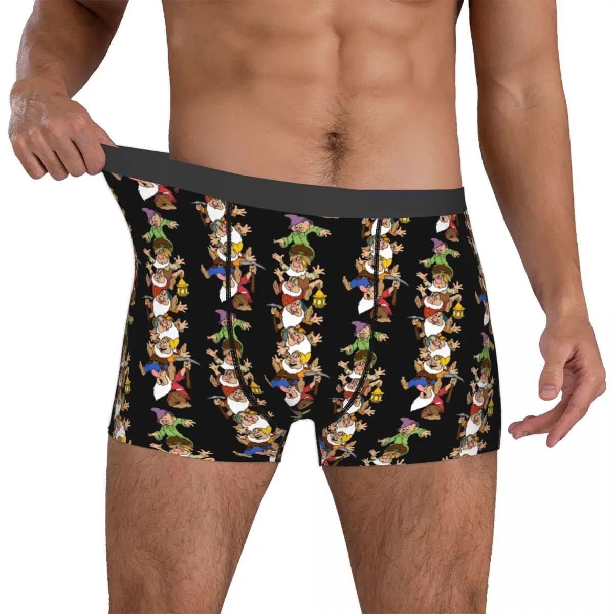 Intimo personalizzato dei sette nani, stampa maschile Dopey Grumpy Doc Sleepy, boxer, slip, mutande traspiranti